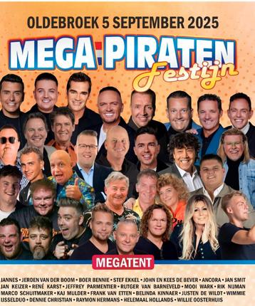 2 of 4 kaarten, megapiraten festijn oldebroek 5 sept 2025 beschikbaar voor biedingen