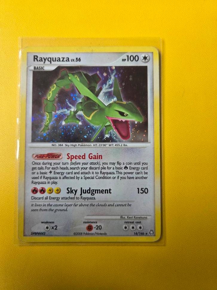 Rayquaza Lv.56 - DPBP#442, Hobby en Vrije tijd, Verzamelkaartspellen | Pokémon, Gebruikt, Losse kaart, Foil, Ophalen of Verzenden