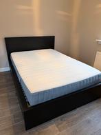 Bed 140x200 inclusief bodem, matras en lades, Gebruikt, Zwart, Twijfelaar, 200 cm