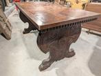 Klassieke tafel met lederen inleg, Antiek en Kunst, Antiek | Meubels | Tafels, Ophalen