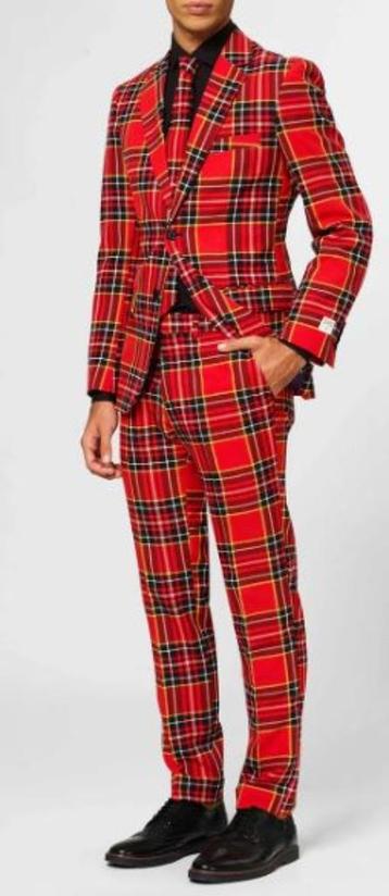 Leuk rood/zwart/geel FOUTE PARTY/BASSIE/KERST pak beschikbaar voor biedingen