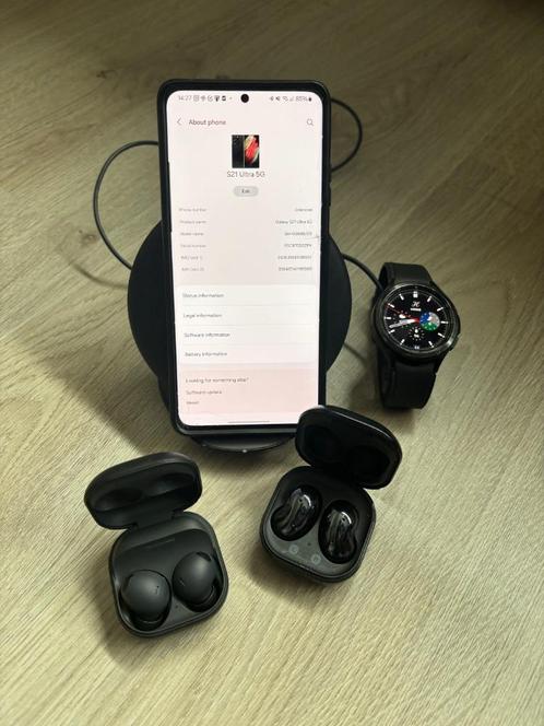 Samsung S21 Ultra 5G 256GB + Watch + Oordopjes & Accessoires, Telecommunicatie, Mobiele telefoons | Samsung, Gebruikt, Galaxy S21