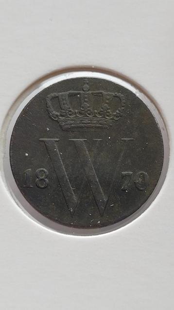 1/2 cent 1870 / halve cent 1870 - hele mooie munt beschikbaar voor biedingen