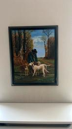 Jacht schilderij met honden 1854, Antiek en Kunst, Ophalen of Verzenden