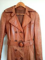 Bruin leren vintage lange jas, Kleding | Dames, Jassen | Zomer, Ophalen of Verzenden, Gedragen, Bruin