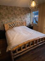 Bamboe Bed + Elektrische Lattenbodems 90x200, Huis en Inrichting, Slaapkamer | Bedden, Ophalen, Verstelbaar, 90 cm, Bruin