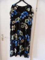 Jurk, Nora, zwart met bloemenmotief, maat 46, Ophalen of Verzenden, Zo goed als nieuw, Maat 46/48 (XL) of groter, Zwart