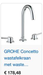 Grohe Concetto 3 gats wastafelkraan, Doe-het-zelf en Verbouw, Sanitair, Ophalen of Verzenden, Nieuw, Chroom, Kraan