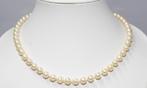 Schitterende Akoya Zoutwater Parel Ketting 45 CM 9-KT Goud, Verzenden, Goud, Ketting, Met edelsteen