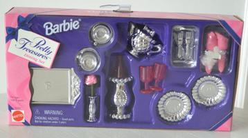 Barbie accessoires speel set zilverkleurig servies (Mattel) beschikbaar voor biedingen