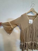 Ibzmode Boho Viscose Jurk met Kant Details (Maat M/L), Maat 38/40 (M), Ibzmode, Beige, Nieuw