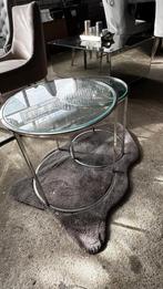 Stijlvolle glazen salontafel set, Ophalen, Minder dan 45 cm, Minder dan 55 cm, Rond