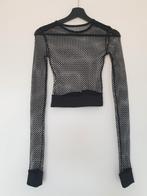 Visnet Fishnet Croptop maat S, Kleding | Dames, Zwart, Ophalen of Verzenden, Zo goed als nieuw, Lange mouw