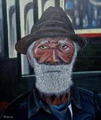 Schilderij vagebond 60x70 met lijst, Antiek en Kunst, Kunst | Schilderijen | Modern, Ophalen of Verzenden