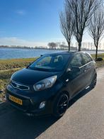Kia Picanto 1.0 Cvvt 5-DRS 2013 Zwart airco lm velgen, Auto's, Kia, Voorwielaandrijving, Stof, Zwart, 400 kg