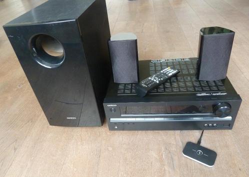 ONKYO Receiver + Subwoofer + Luidspr.set + BlueTooth + Afst, Audio, Tv en Foto, Stereo-sets, Zo goed als nieuw, Tuner of Radio
