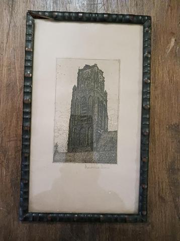 litho "Studie Kerktoren"  beschikbaar voor biedingen