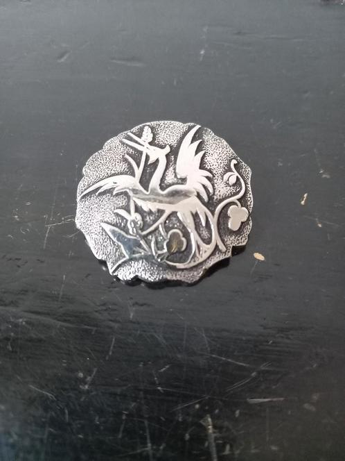 Vintage Max Neiger kraanvogel broche, Sieraden, Tassen en Uiterlijk, Broches, Zo goed als nieuw, Overige materialen, Ophalen of Verzenden