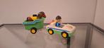 Playmobil 123 paard met trailer., Ophalen of Verzenden, Gebruikt, Complete set