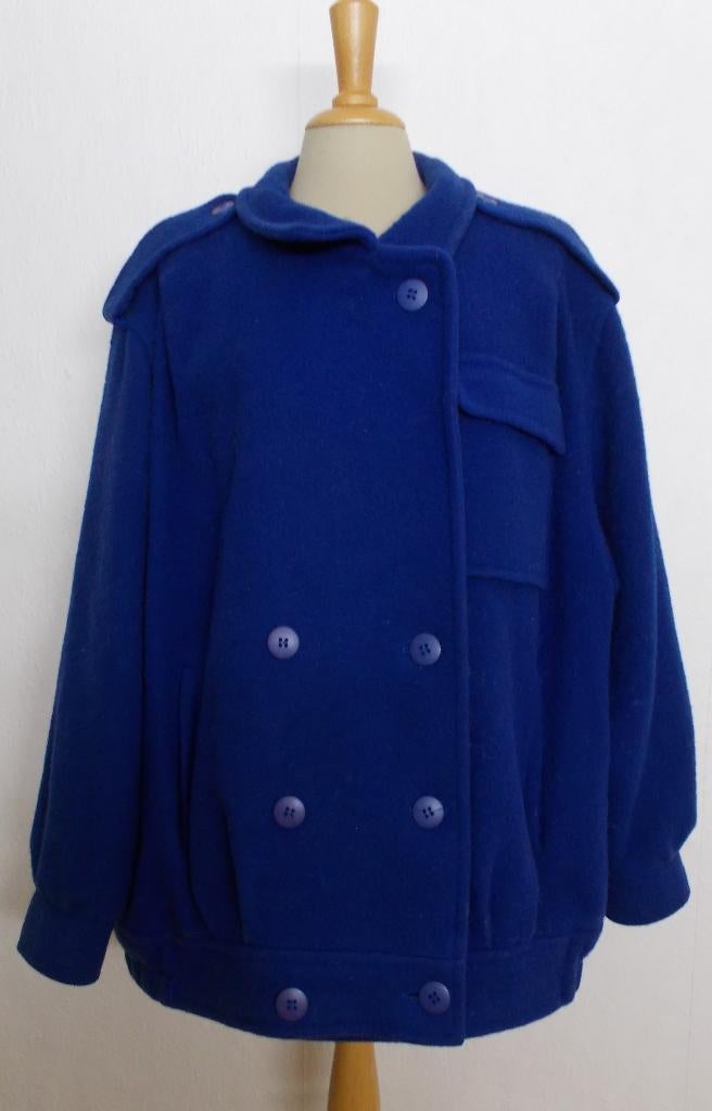 Kobalt blauwe 100% scheerwol jas van Wolfgang Kaiser! XL, Kleding | Dames, Verzenden, Zo goed als nieuw, Maat 46/48 (XL) of groter