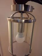 Grote Hanglamp met Glazen Kap, 50 tot 75 cm, Ophalen of Verzenden, Zo goed als nieuw, Glas