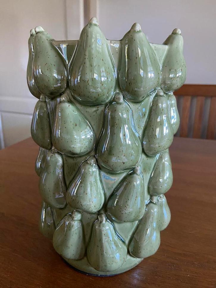 Groene vaas peren, Huis en Inrichting, Woonaccessoires | Vazen, Zo goed als nieuw, Groen, Minder dan 50 cm, Overige materialen
