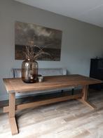 Kloostertafel eettafel geleefd robuuste landelijke sobere, 200 cm of meer, 50 tot 100 cm, Rechthoekig, Zo goed als nieuw