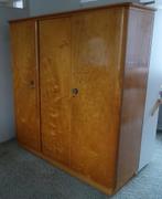 Ruime vintage kledingkast, kaptafel en kruk, maple, Gebruikt, 150 tot 200 cm, Mid century sixties modern art deco, 150 tot 200 cm