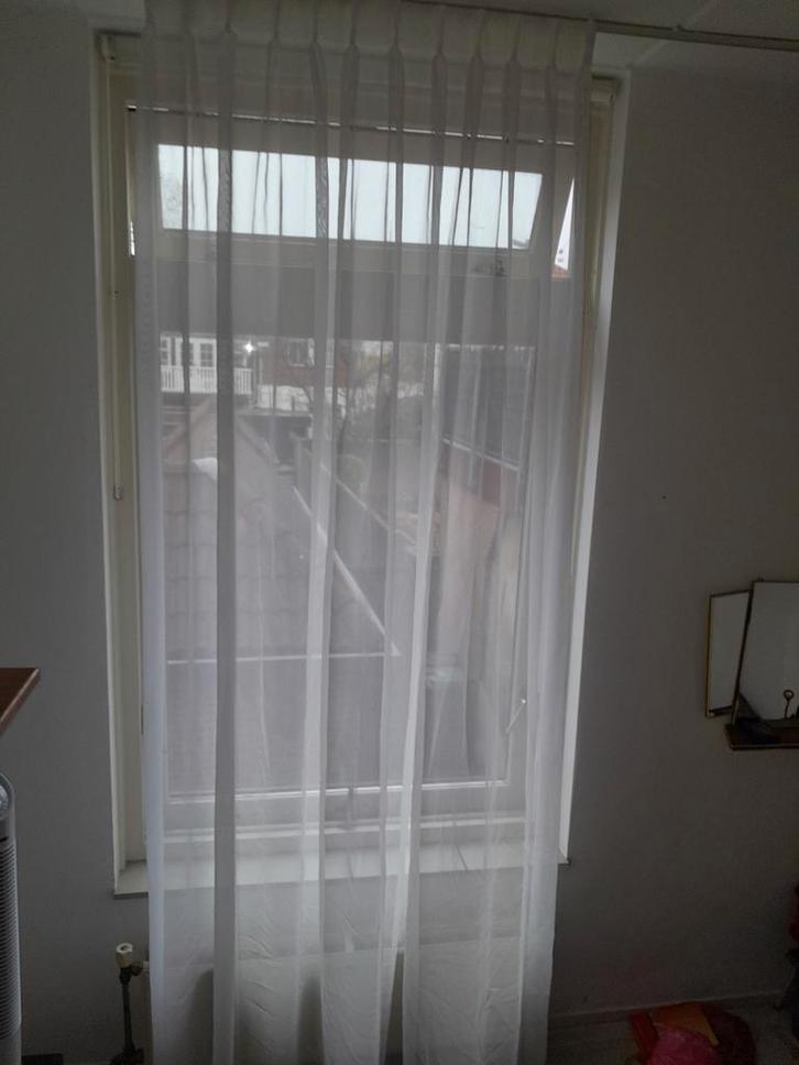Set 4x vitrage kamerhoog wit, Huis en Inrichting, Stoffering | Gordijnen en Lamellen, Zo goed als nieuw, 200 cm of meer, 200 cm of meer