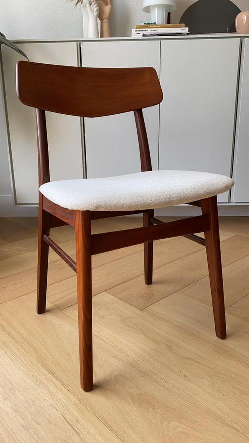 STOELEN FINDAHLS TEAK BEIGE Set van 6 stuks, Huis en Inrichting, Stoelen, Zo goed als nieuw, Vijf, Zes of meer stoelen, Hout, Stof