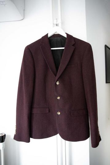 Bordeauxrood wollen colbert Asos maat 48 (M) beschikbaar voor biedingen