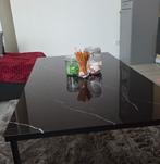 Zwarte marmerlook salontafel, Marmerlook, 100 tot 150 cm, Nieuw, Glas