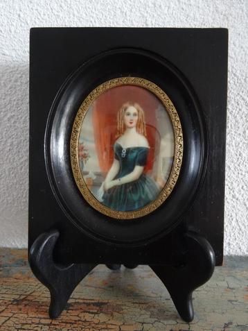 Miniatuur 27 - Meisje Pijpenkrullen - ANTIEK - 15x12,5 cm beschikbaar voor biedingen