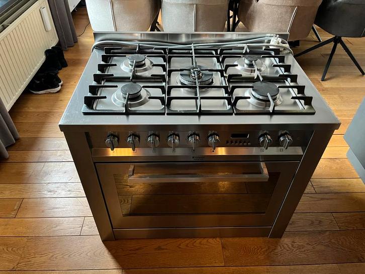 Hotpoint Ariston Gasfornuis met Elektrische Oven, Witgoed en Apparatuur, Ovens, Gebruikt, Vrijstaand, Oven, 60 cm of meer, Ophalen
