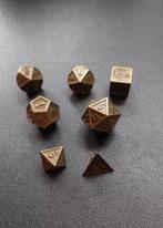 Brass colored Metal dice Dungeons and Dragons dobbelstenen, Nieuw, Overige soorten, Toebehoren, Ophalen of Verzenden