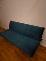 Suede slaapbank, Huis en Inrichting, Ophalen, Blauw, Zo goed als nieuw, Twijfelaar