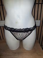 Zwarte sexy tijgerprint string maat M en L, Verzenden, Zwart, String