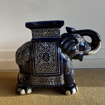 XXL keramiek olifant plantentafel kruk stool vintage beschikbaar voor biedingen