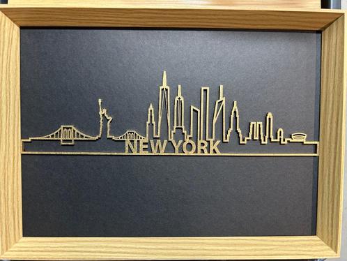 Skyline New York in frame, Antiek en Kunst, Kunst | Beelden en Houtsnijwerken, Verzenden