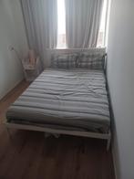 2-persoons bed te koop, Huis en Inrichting, Ophalen, Gebruikt, Wit, Tweepersoons