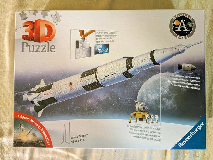 Ravensburger Apollo Saturn V Rocket 3D Puzzel | 440 stukjes, Hobby en Vrije tijd, Denksport en Puzzels, Nieuw, Rubik's of 3D-puzzel
