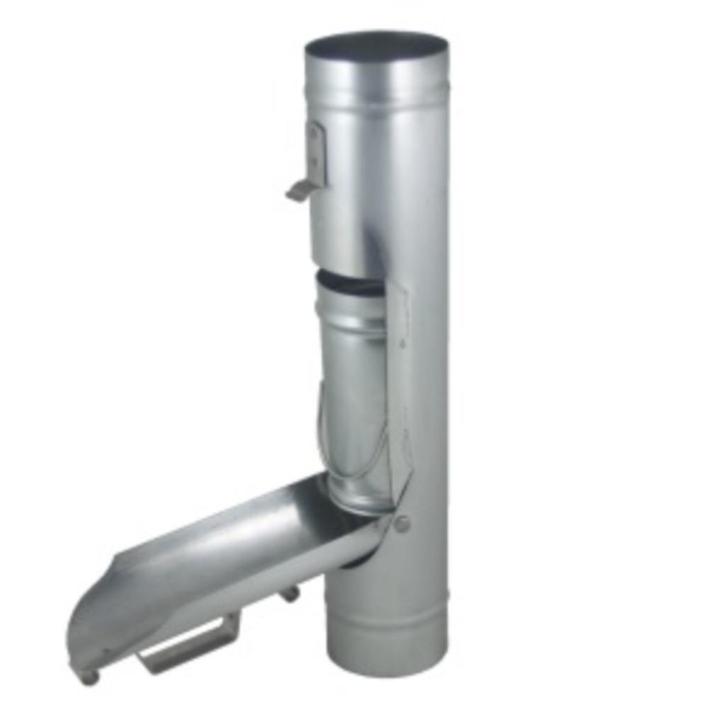 Zinken Bladvanger “deluxe” voor een regenpijp ø80mm, Doe-het-zelf en Verbouw, Buizen en Afvoer, Nieuw, Rechte buis, Zink, Minder dan 2 meter