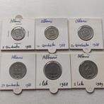 Albanië set qindarka en lek 1988-1989 UNC, Ophalen of Verzenden, Overige landen