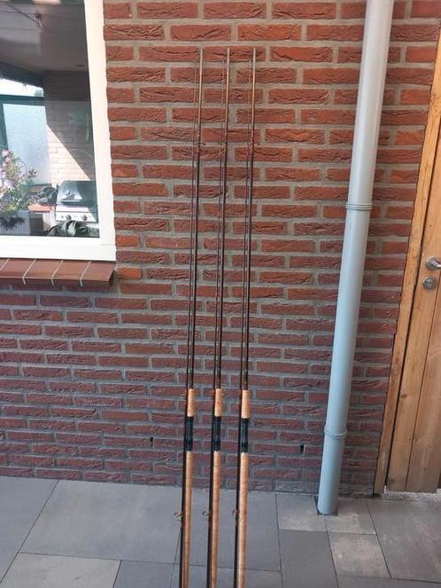 3 Schitterende C.J.W, handgebouwde 12ft Karperhengels., Watersport en Boten, Hengelsport | Karpervissen, Zo goed als nieuw, Werphengel