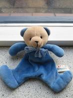 Knuffeldoek beer of beertje merk Kinderla blauw velours, Ophalen of Verzenden, Gebruikt, Beer