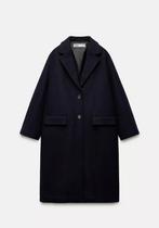 Zara Limited Edition lange mantel wol nieuw Zara jas nieuw l, Maat 38/40 (M), Blauw, Zara, Nieuw
