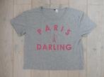 Nieuw H&M grijs t-shirt met roze glitter print Paris maat L, Kleding | Dames, H&M, Maat 42/44 (L), Nieuw, Ophalen of Verzenden