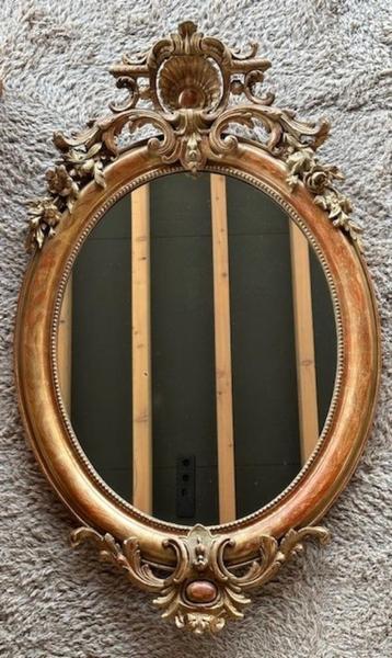 Zeldzame antieke ovale spiegel