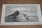 Antieke gravure - Vulkaan Krakatau na uitbarsting in 1883 !!, Ophalen of Verzenden