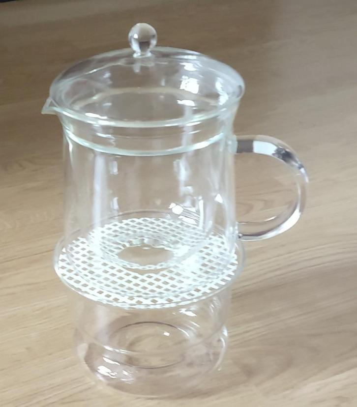 theepot Spiegelau 2 dubbelwandig + warmhouder, volgnr 56, Huis en Inrichting, Keuken | Servies, Zo goed als nieuw, Overige typen